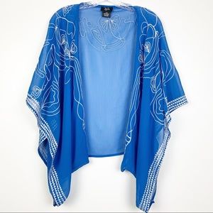 Hot In Hollywood Kimono Top Blue S/M